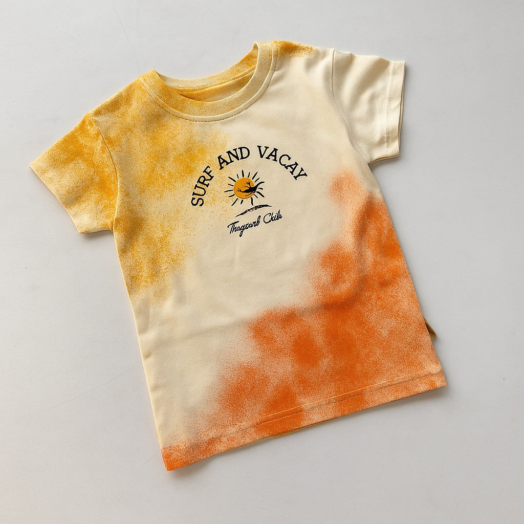 Mumbl Jumbl Surf & Vacay" Splash-Dyed Summer Tee