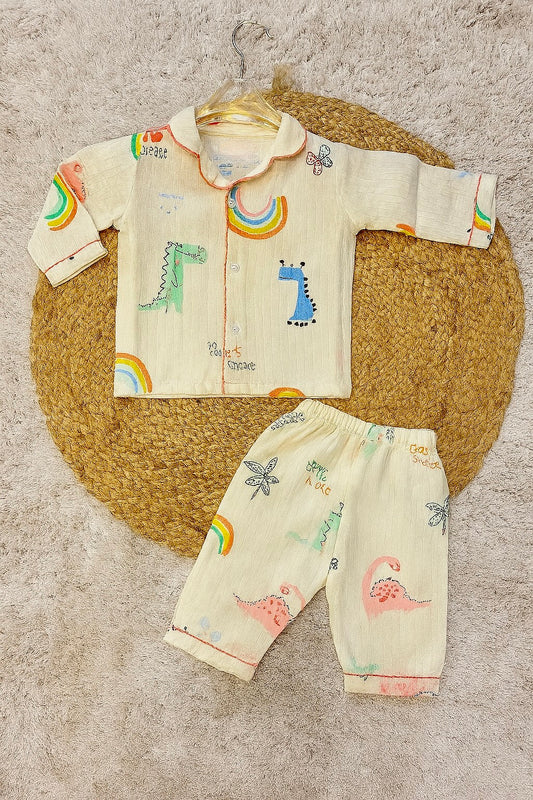Dinosaur Print Pure Cotton Night Suit