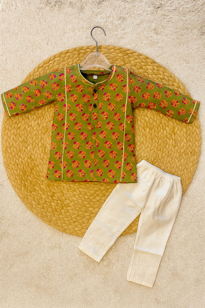 Festive Printed Kurta pajama set for Kids