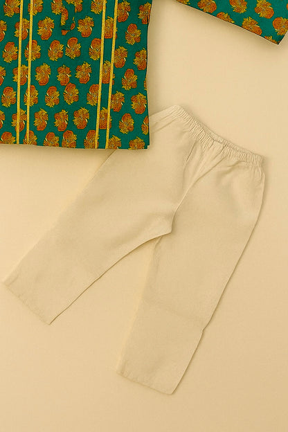 Festive Printed Kurta pajama set for Kids