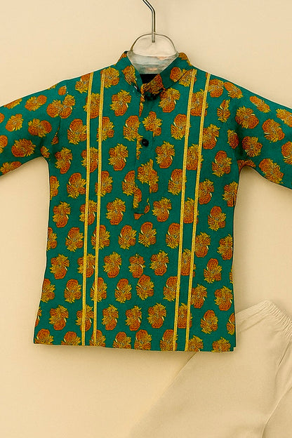 Festive Printed Kurta pajama set for Kids