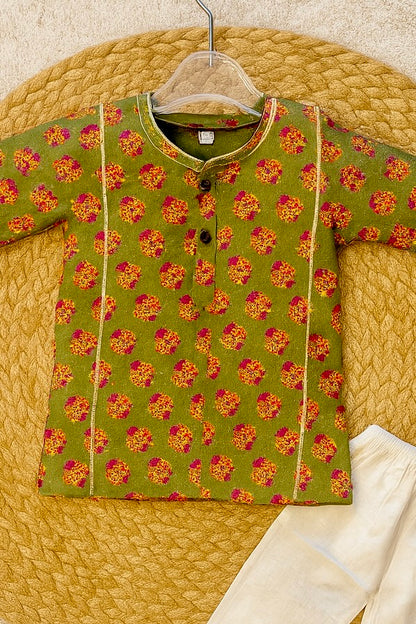 Festive Printed Kurta pajama set for Kids