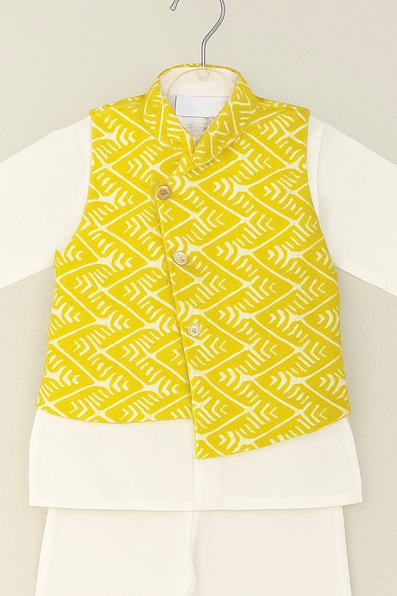 Elegant kids Mustard Kurta Jacket set