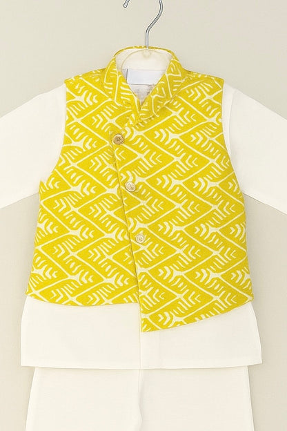 Elegant kids Mustard Kurta Jacket set