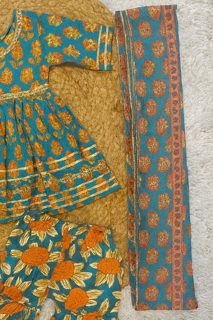 Festive Ethnic Sets with Floral Brocade Dupatta