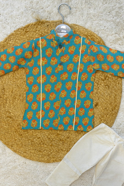 Festive Printed Kurta pajama set for Kids