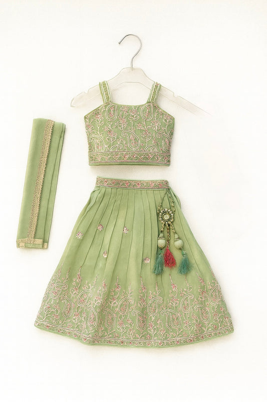 Elegant Embroidered Lehenga Choli Set with Dupatta