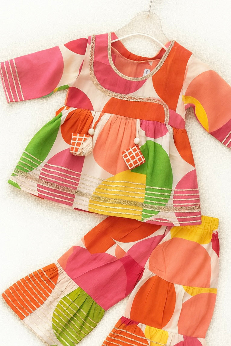 Peplum Kurti Top Flared Palazzo Pants