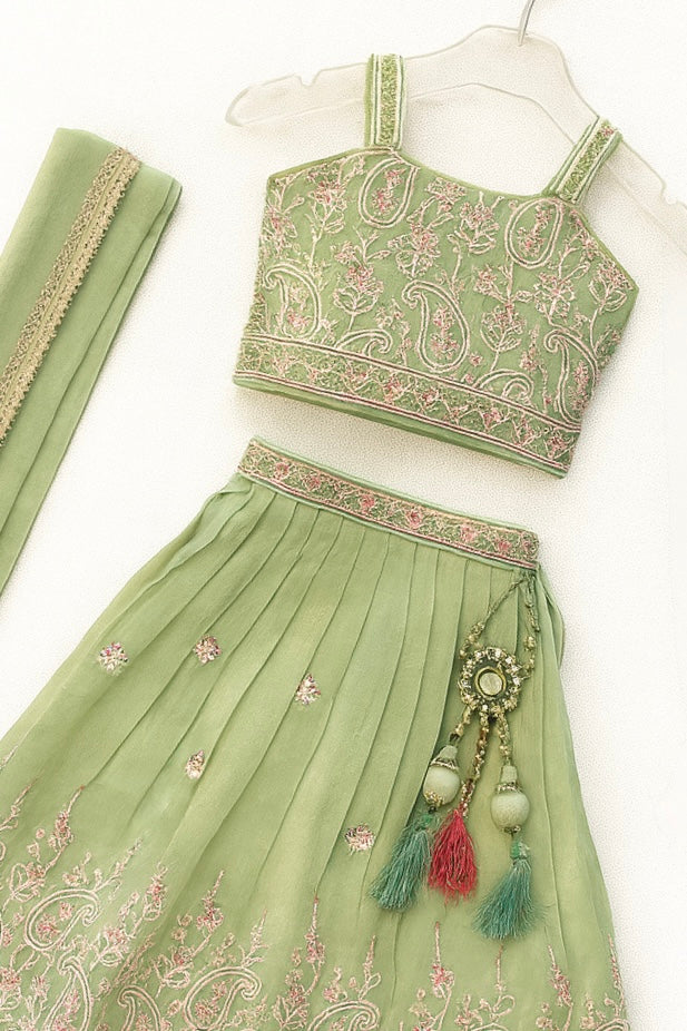 Elegant Embroidered Lehenga Choli Set with Dupatta