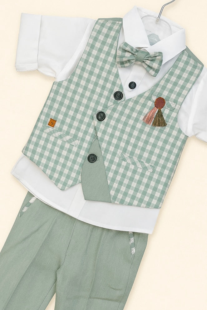 Boys' 3-Piece Mint Green Formal Suit Set