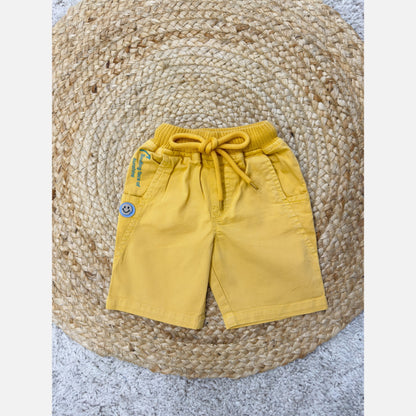 KIDZELLO Boy's Striped Shirt & Smiley Tee & Shorts Set