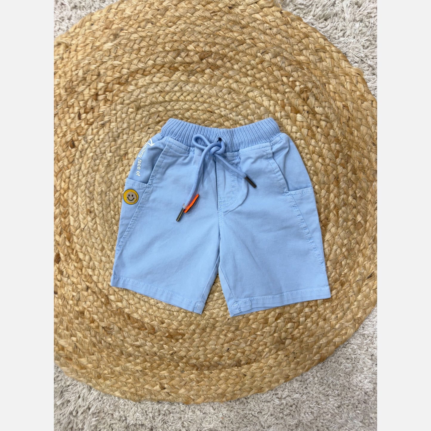 KIDZELLO Boy's Striped Shirt & Smiley Tee & Shorts Set