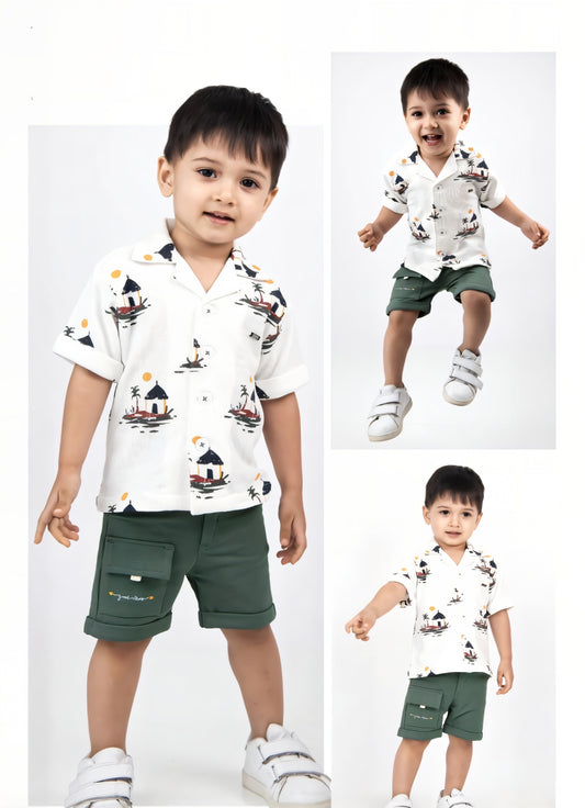 Soft Cotton Half Sleeve Shirt & Shorts Set
