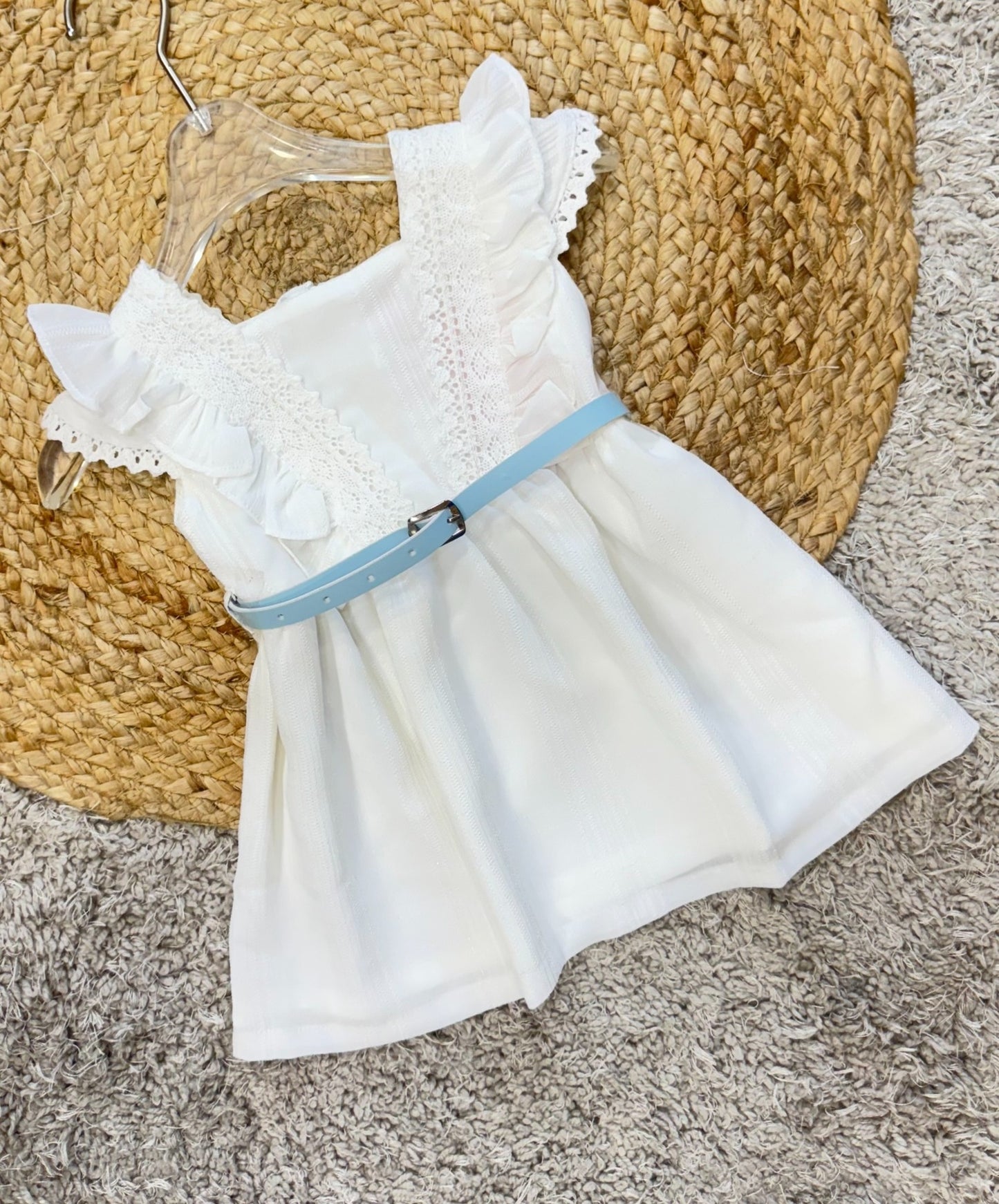 Chic White Frock with Embroidered Detail