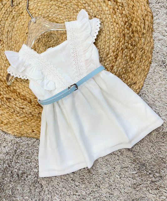 Chic White Frock with Embroidered Detail