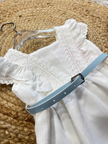 Chic White Frock with Embroidered Detail