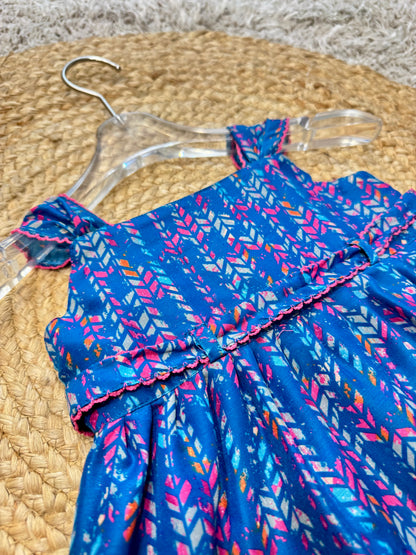 Sleeveless Printed Dress with Ruffle Tiers