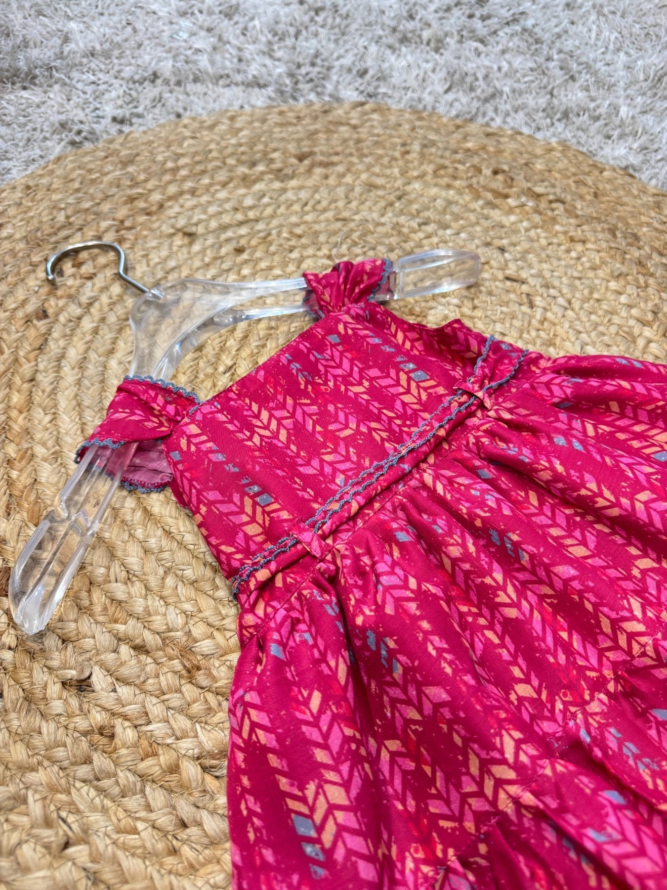 Sleeveless Printed Dress with Ruffle Tiers