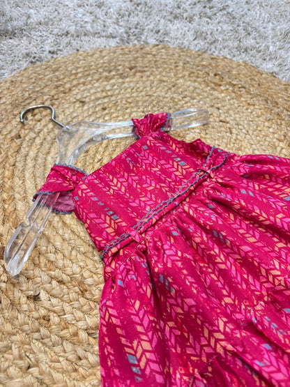 Sleeveless Printed Dress with Ruffle Tiers