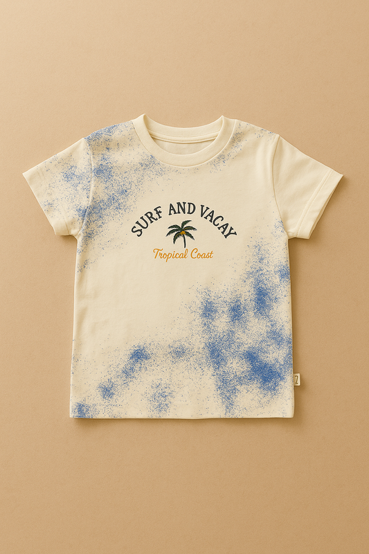 Surf & Vacay" Splash-Dyed Summer Tee