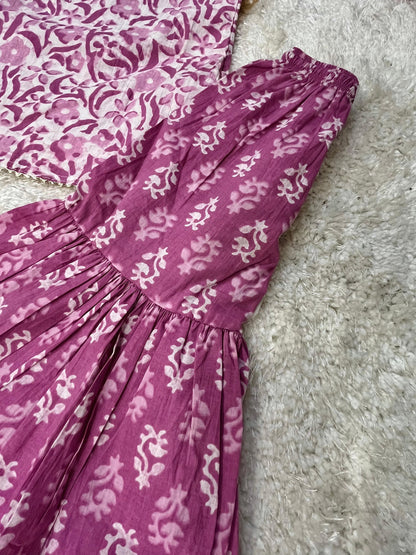 Kid Girl Purple Colour Kurta Sharara Set