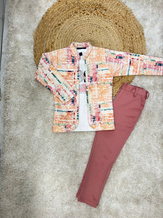 T-Shirt, Shrug with Pant Set for  Kid Boy