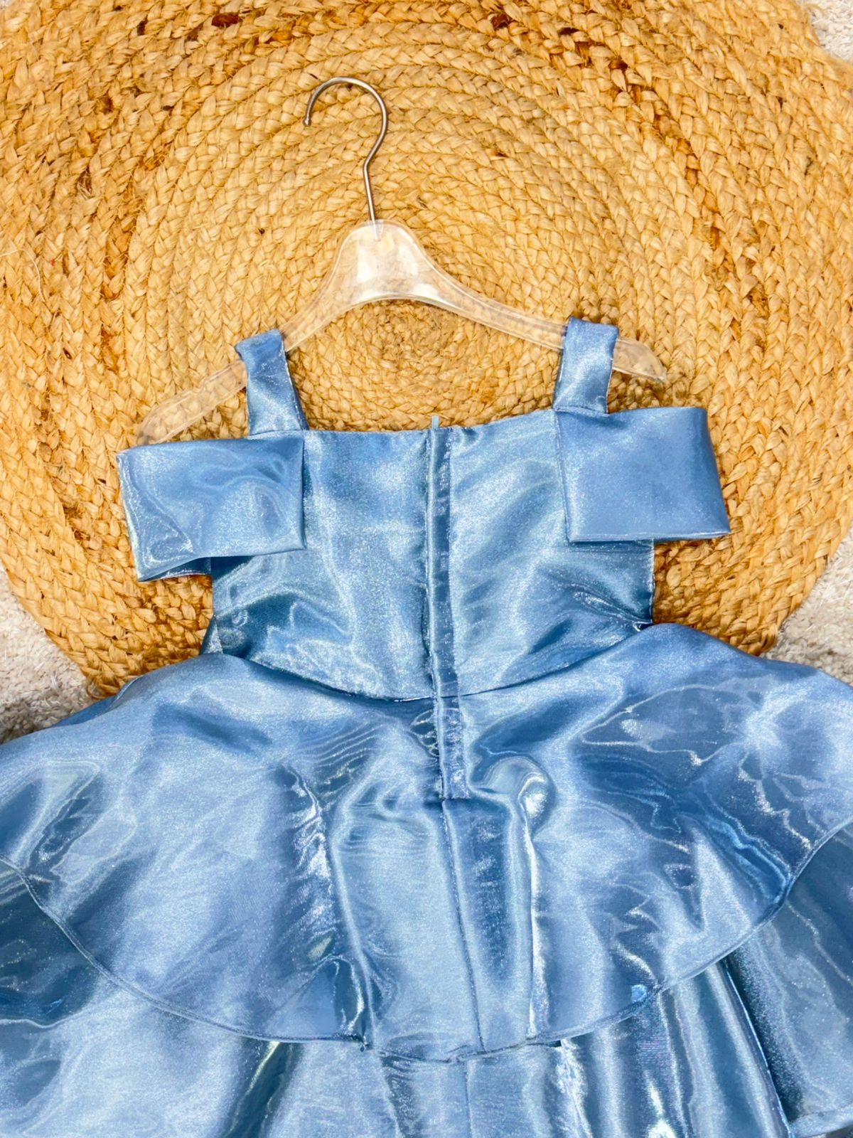 Sleeveless Floral Applique  With Bow Layered Dress