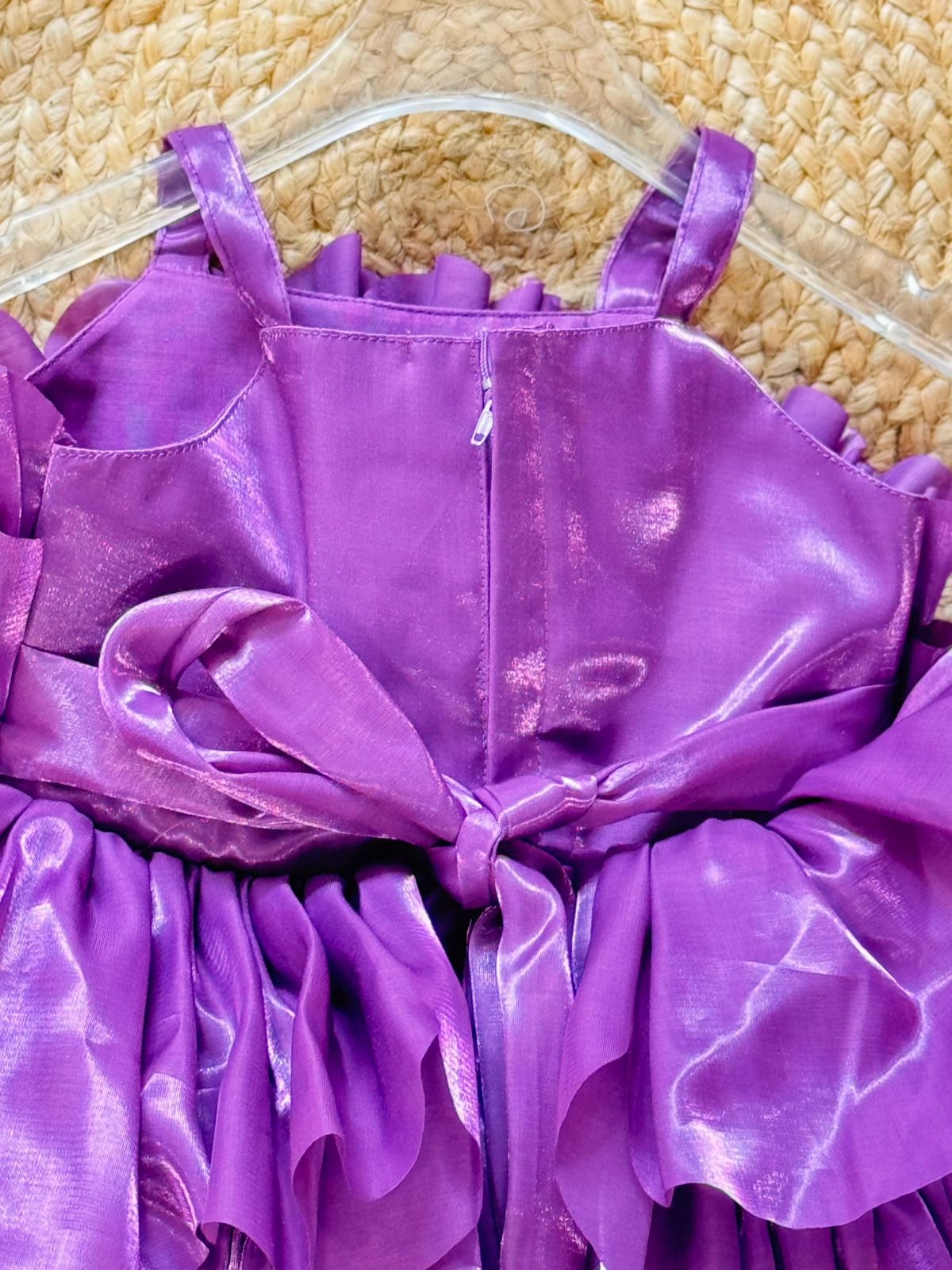 Sleeveless Flower Applique Detailed Flared Party Frock - Lavander