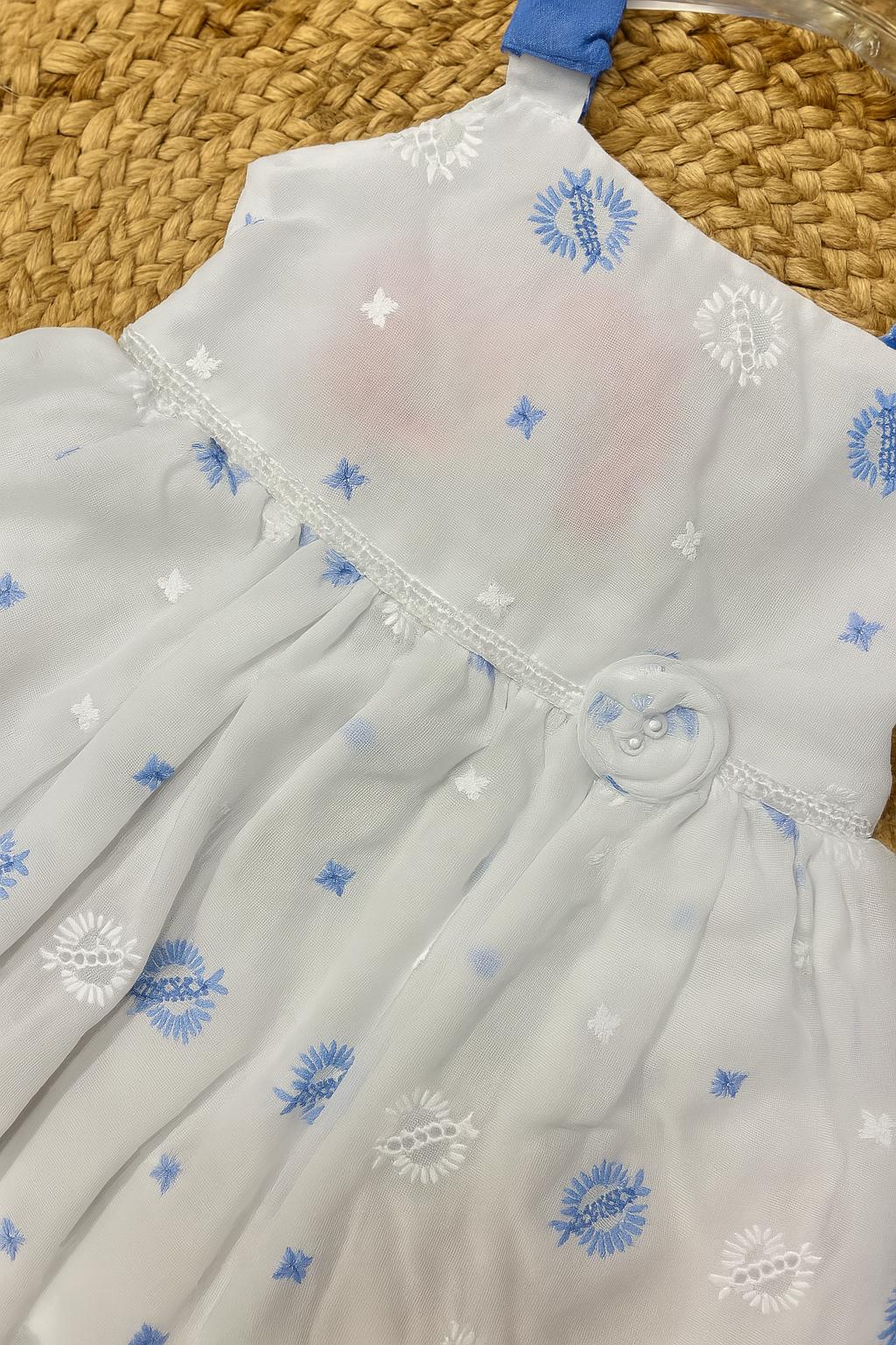 Delicate embroidered frock with flare