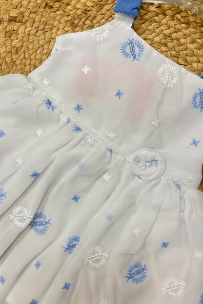 Delicate embroidered frock with flare