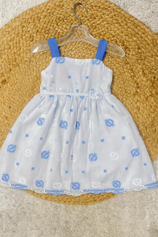 Delicate embroidered frock with flare