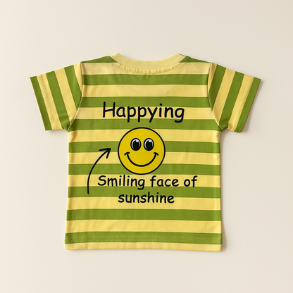 TXXI JUNIOR Striped Co-ord Set with Smiley Patch Design