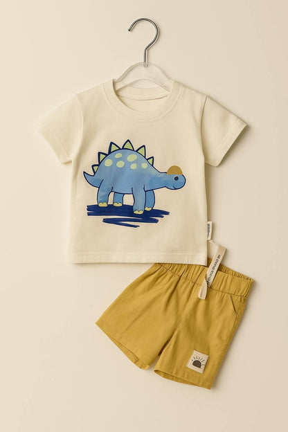 Mumbl Jumbl Dinosaur Print Summer Co-ord Set for Kids