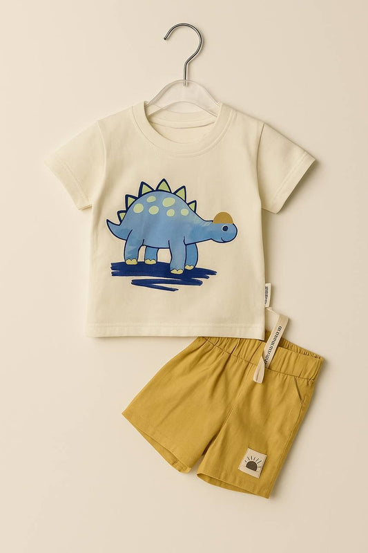 Mumbl Jumbl Dinosaur Print Summer Co-ord Set for Kids