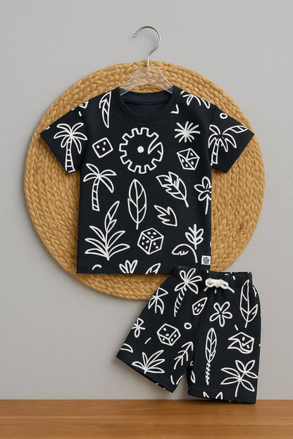 Smarty Tropical Printed Co-ord Set For Boys