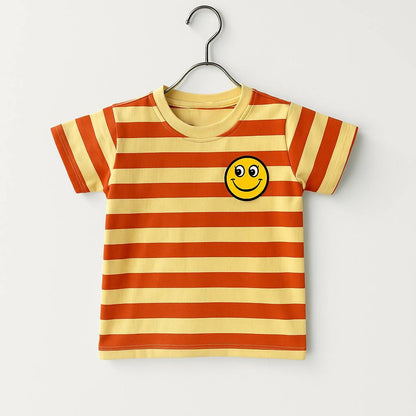 TXXI JUNIOR Striped Co-ord Set with Smiley Patch Design