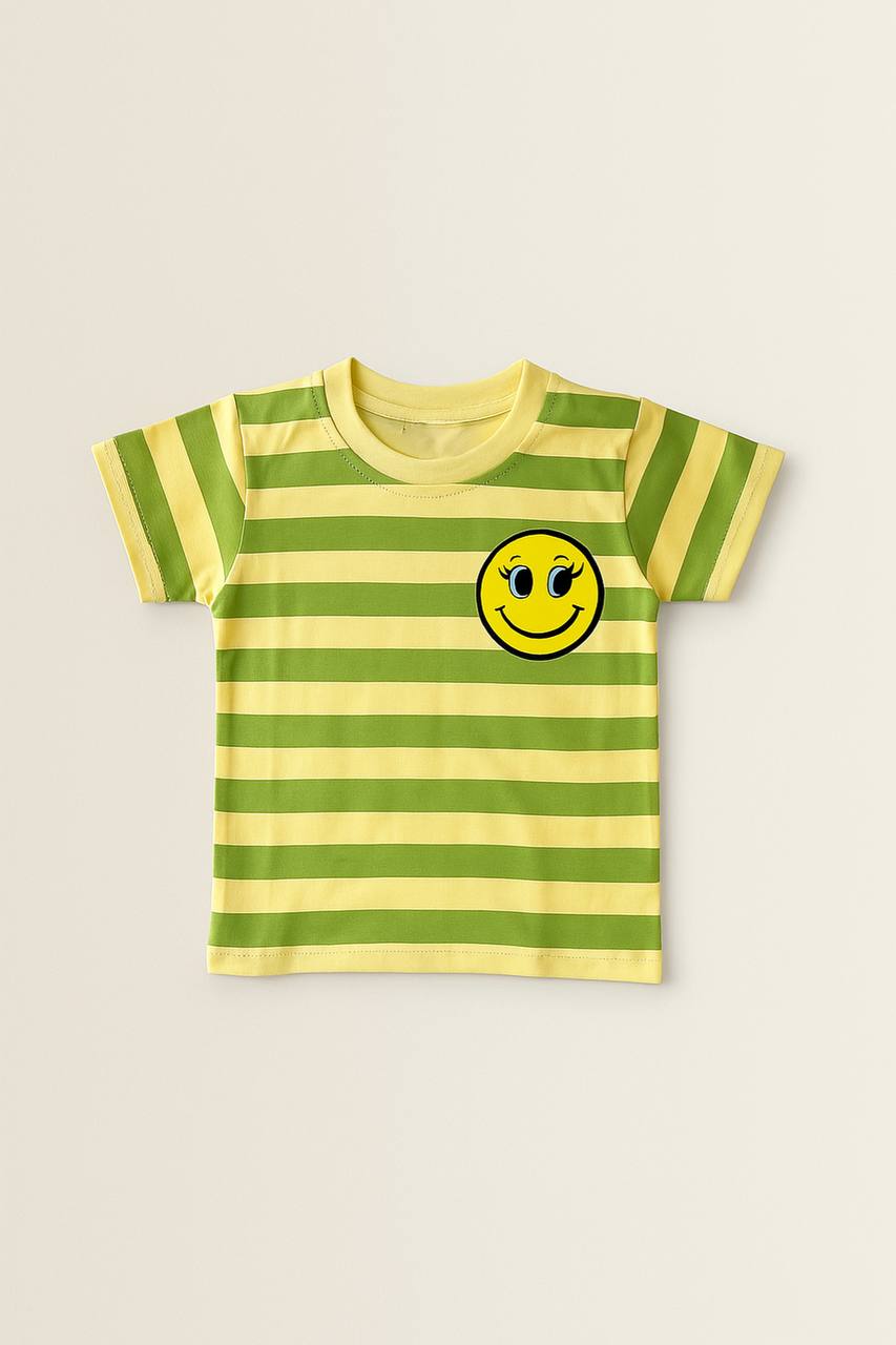 TXXI JUNIOR Striped Co-ord Set with Smiley Patch Design