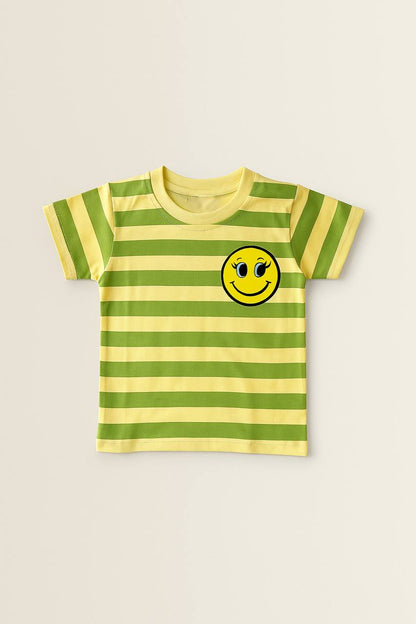 TXXI JUNIOR Striped Co-ord Set with Smiley Patch Design