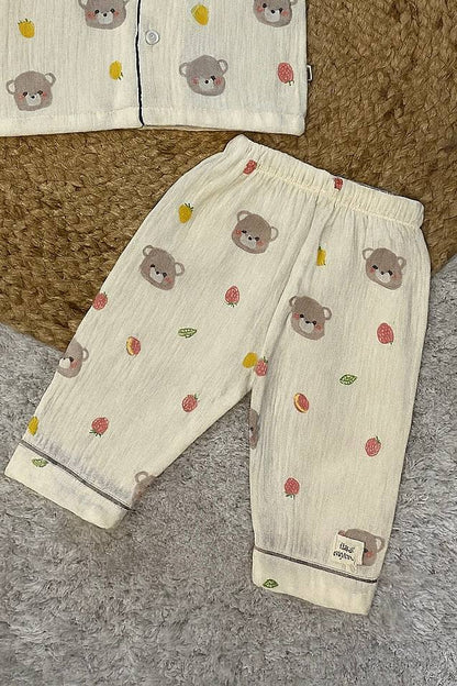 Soft Cotton Night Suit with Bear Print