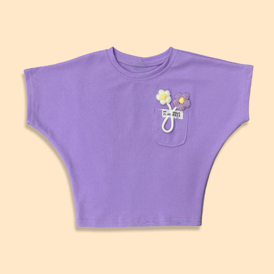 Purple Colour  Embellished Top