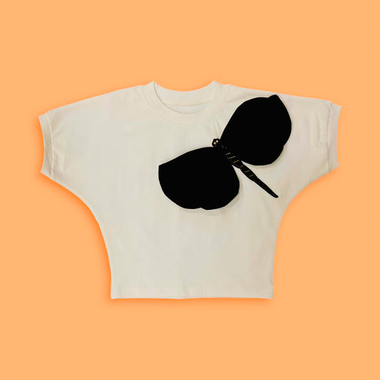 Butterfly Embellished  White Top